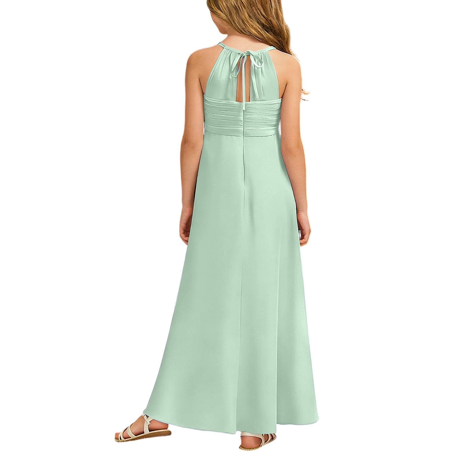 Robe d'été pour fille - En mousseline de soie fluide - Pour demoiselle d'honneur - Robe de mariage - Robe de fête