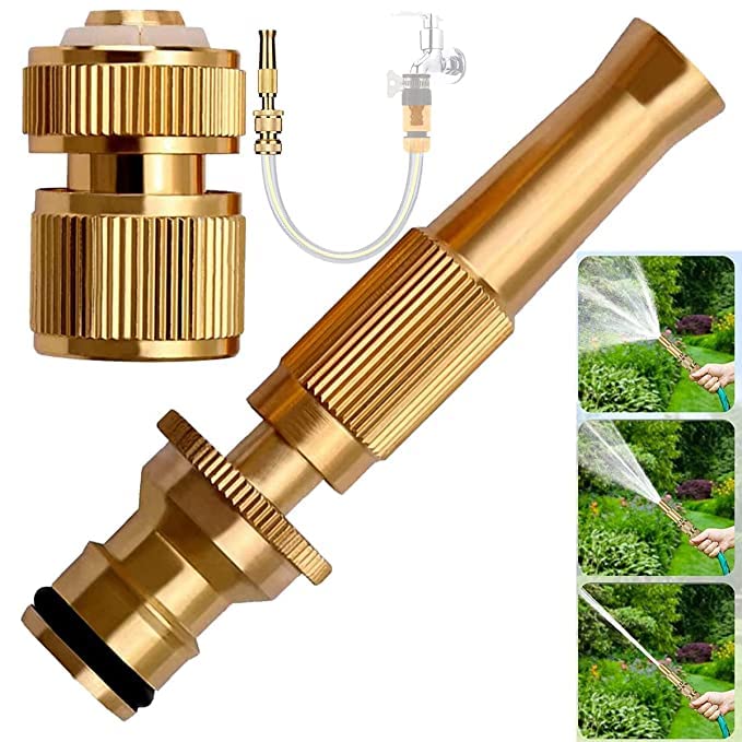 Sukee Brass Nozzle Water Spray Gun Water Jet Hose Nozzles Hose Pipe Spray Gun Suitable for | 1/2" Hose Pipe For Gardening and Washing | Gadi dhone wala pressure nozzle | Weight 125 Grams (B0BVVQ98V1) Amazon Price History, Amazon Price Tracker