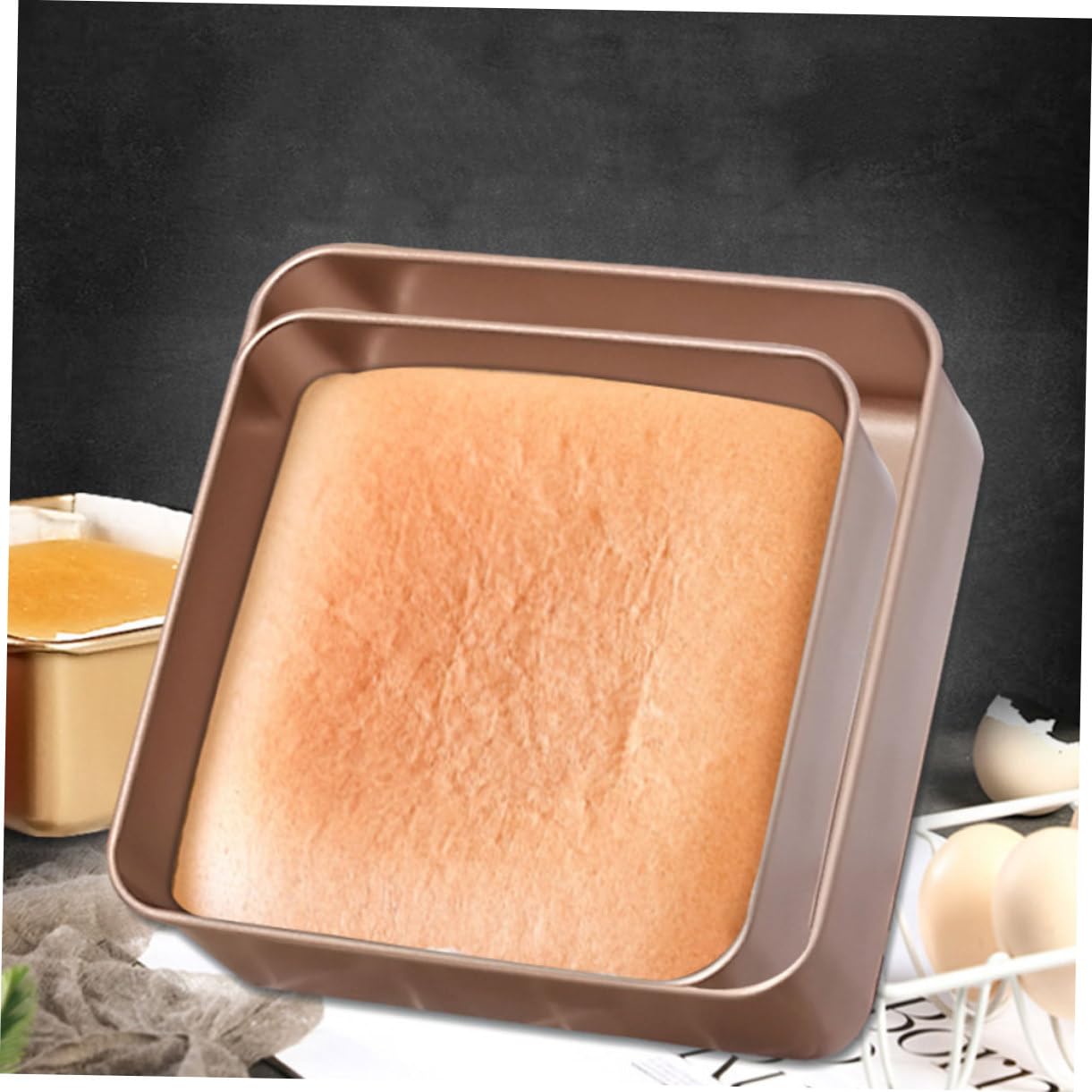 POPETPOP Molde Antiadherente Acero Inoxidable Hornear de Cuadrado Pasteles para Dorado Superficie Lisa Multiusos Repostería y Cocina