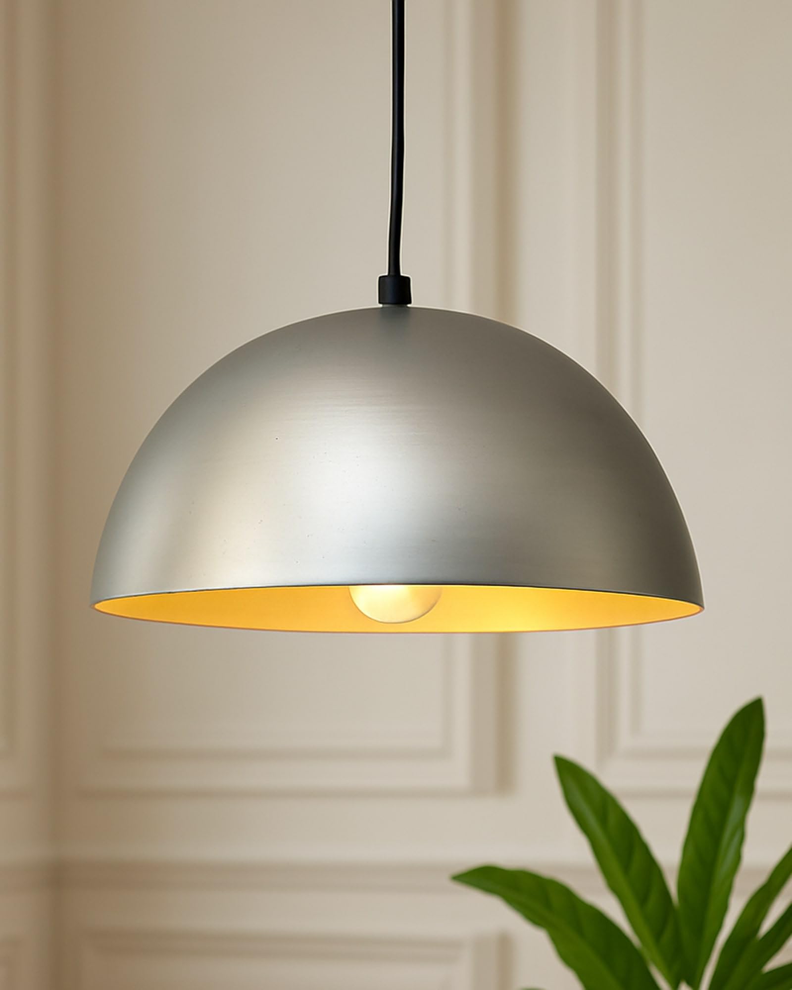 Homesake® Metallic Silver Pendant Hanging Light, Hanging Lamp 8"-image-22