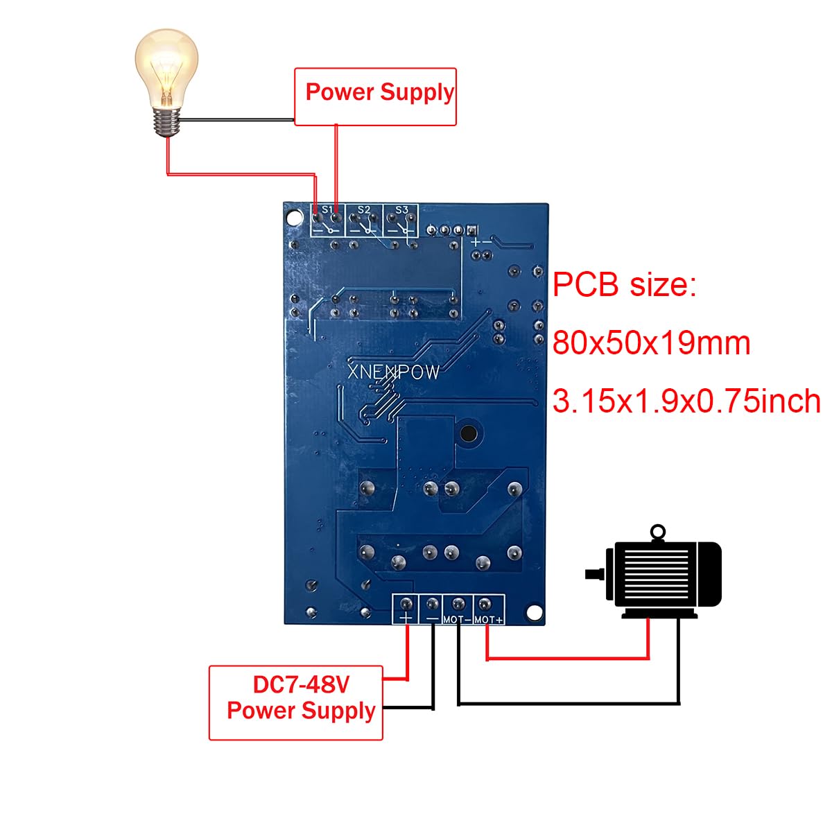 PWM DC Motordrehzahl-Fernbedienungsschalter vorwärts und rückwärts, DC 9 V 12 V 24 V 36 V 48 V 7 A für Zug, Modell, Eisenbahn, Modell, LED-Steuerung (1r1set)