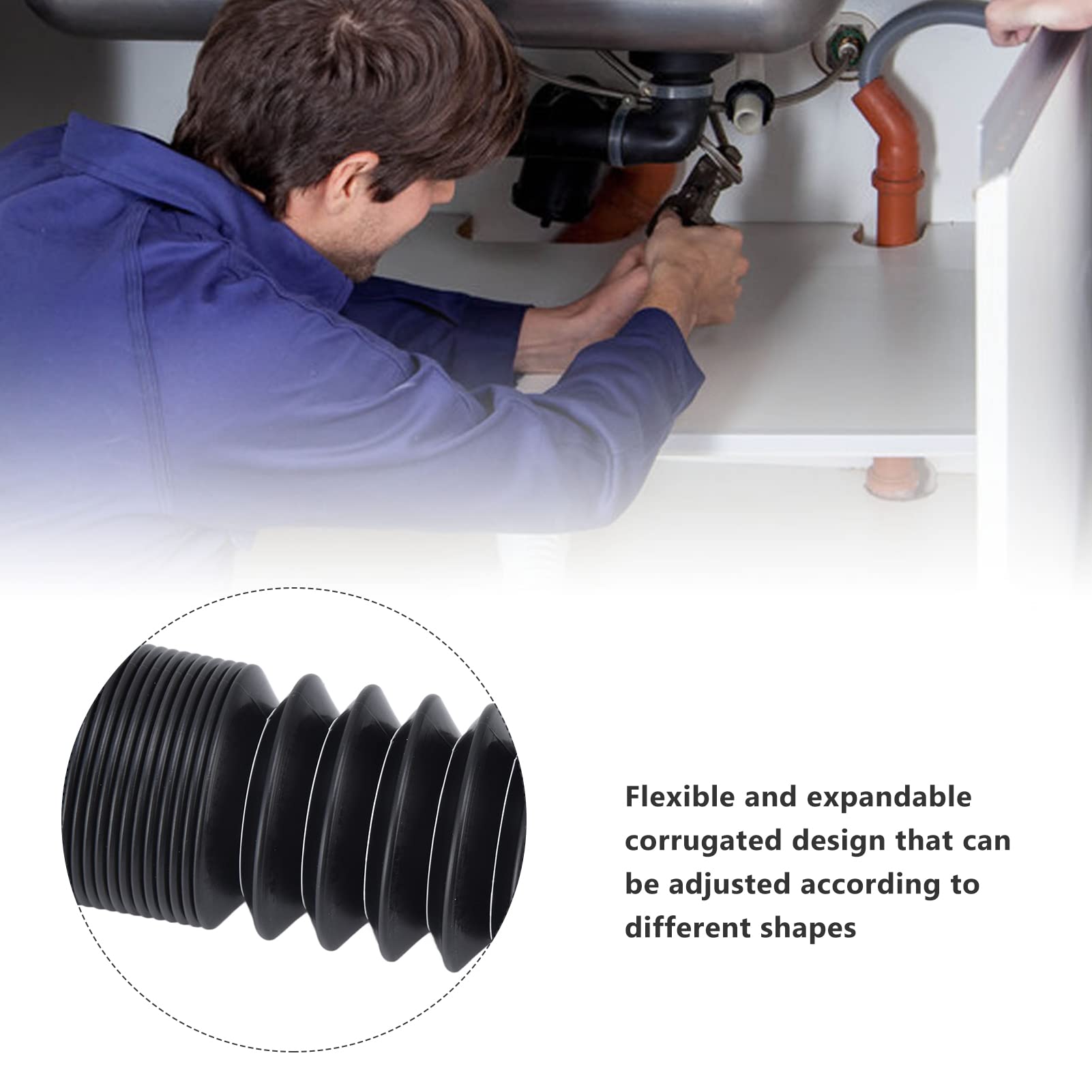 Jenngaoo Tubo di Scarico Espandibile per Lavandino del Bagno e Cucina in PVC - Estensibile