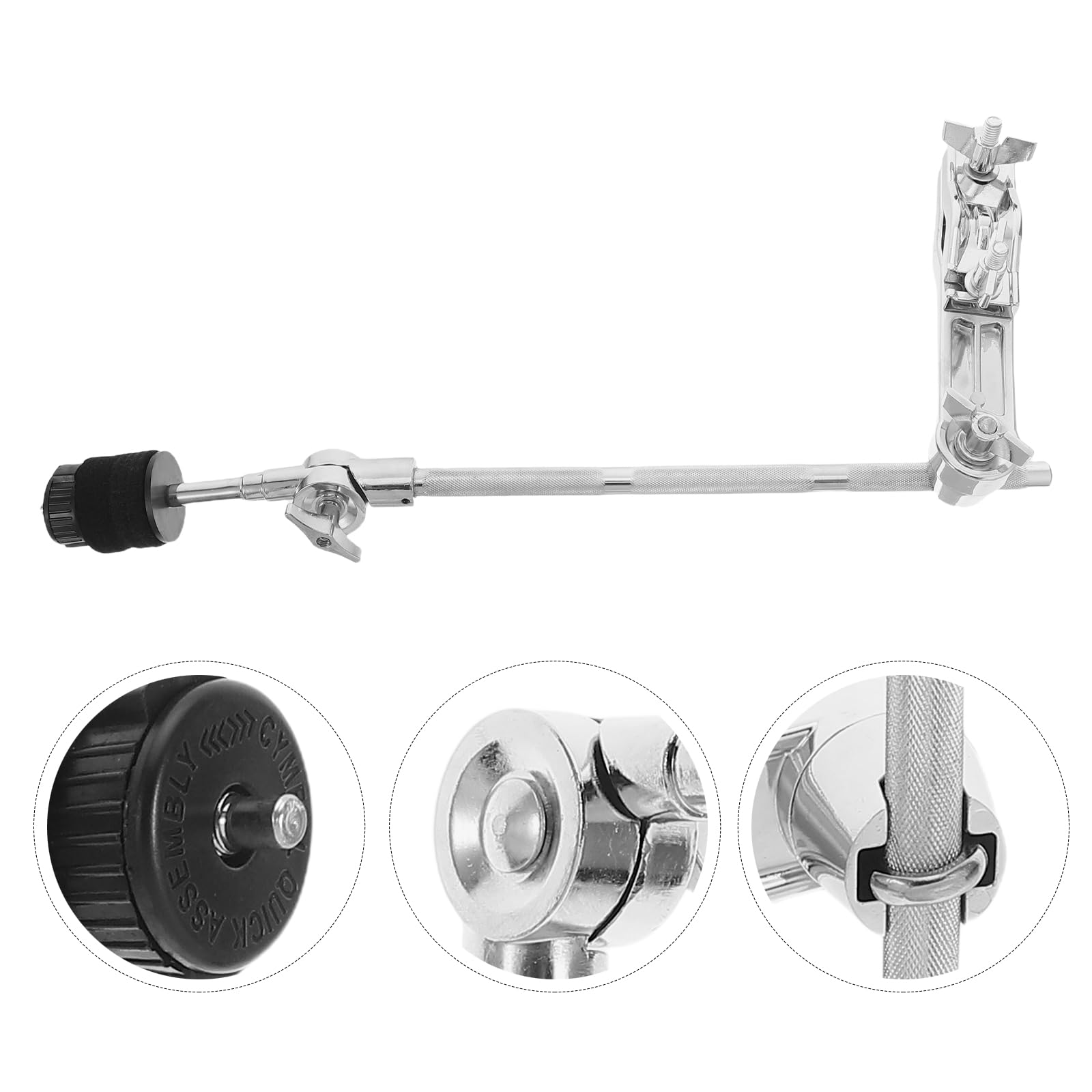 Toyvian Metalowe Ramię Przedłużające Do Talerza Perkusyjnego z Szybkim Zaciskiem Montażowym Stabilny Uchwyt Do Statywu Bębna Splash Cymbala Kompaktowe i Przenośne Rozwiązanie dla Zestawów
