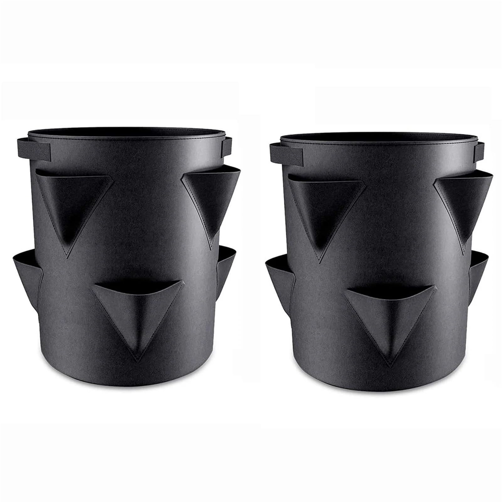 Pflanzsack Aus Vlies Stof 2piece Indoor Grow Bags Breathable Planters for Strawberry Plants for Garden(10gallon 8 Hole)