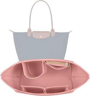 Lckaey purse insert organizer for le pliage large organizer Insert tote medium bag organizer inserts handbag best1032pink-M
