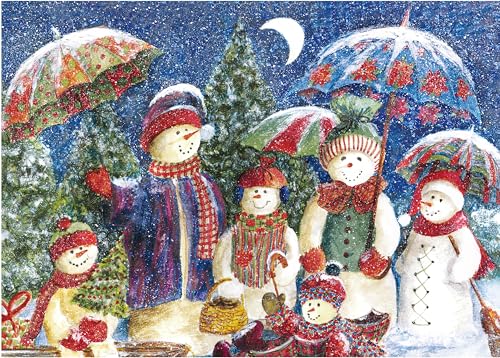 CHengQiSM 1000ピース ジグソーパズル 雪だるまの一家 パズル 1000ピース クリスマス 飾り クリスマス パズル おしゃれ インテリア クリスマスプレゼント Christmas(70x50cm)