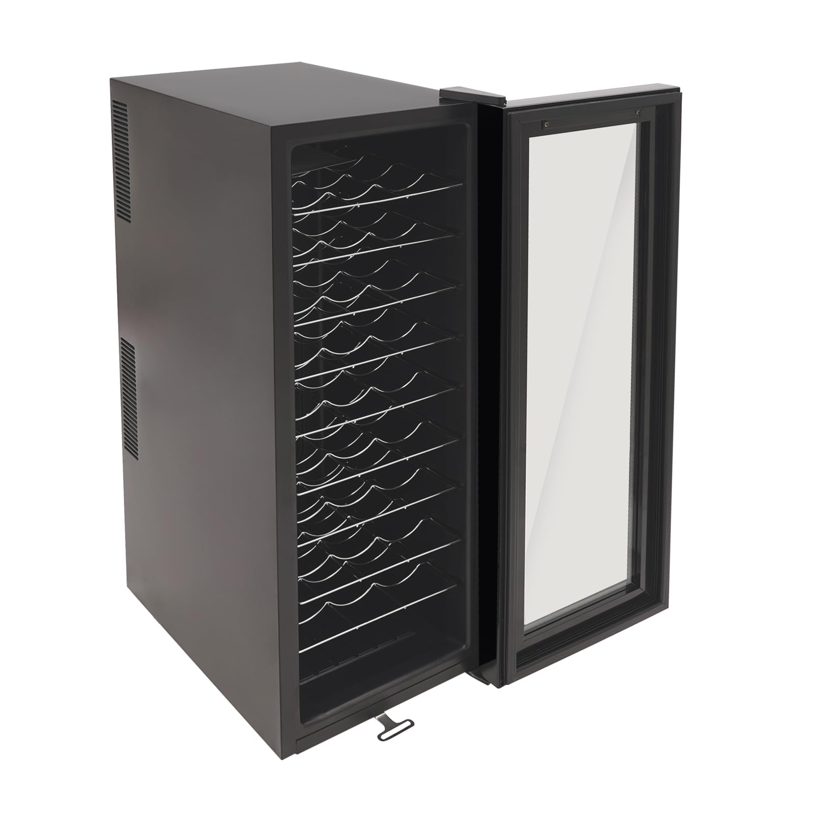 Frigorifero per vino, 30 bottiglie, 90 l, illuminazione a LED, freestanding Wine Fridge con touchscreen, porta in vetro rinforzata, 50,5 x 34,5 x 98,5 cm