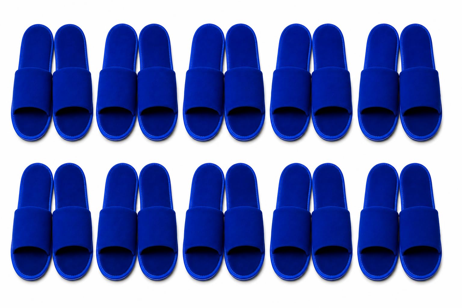 Pack of 10 Open Toe Unisex Disposable Slippers | Blue | Non-Slip Indoor Guest Slippers for Home, Hotel, Hospital, Spa, Salon, Travel, Yoga & Bathroom | Soft Comfortable Single-Use House Slippers-image-21