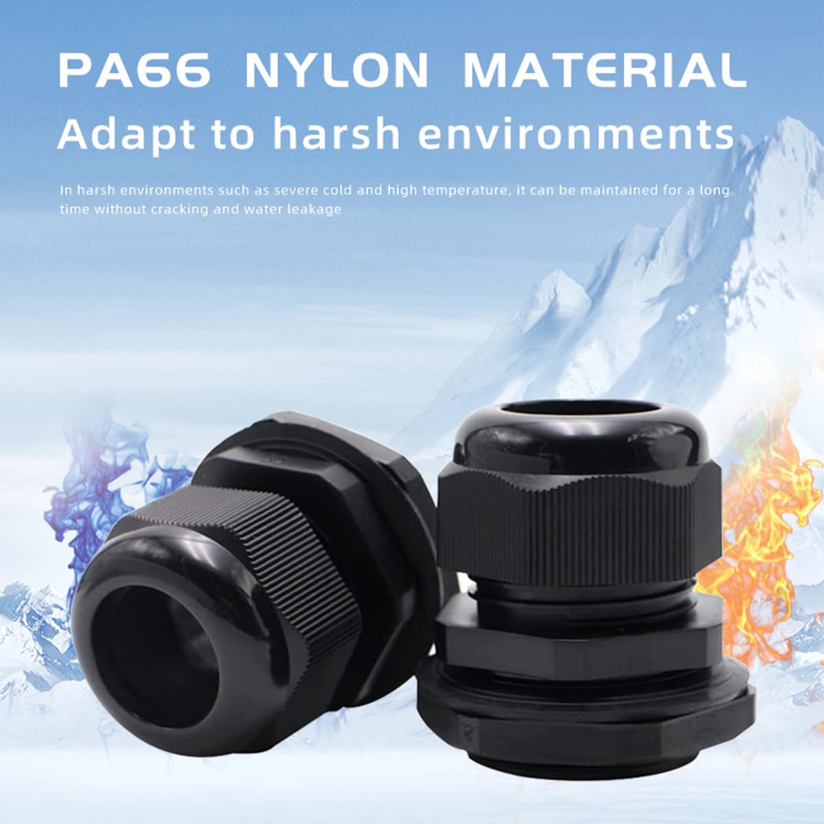 Cable Glands-PENGLIN Conector de cable de nailon NPT de 2 pulgadas, IP68, impermeable, cable de alivio de tensión, conector ajustable con juntas para caja eléctrica (2 pulgadas (paquete de 6)