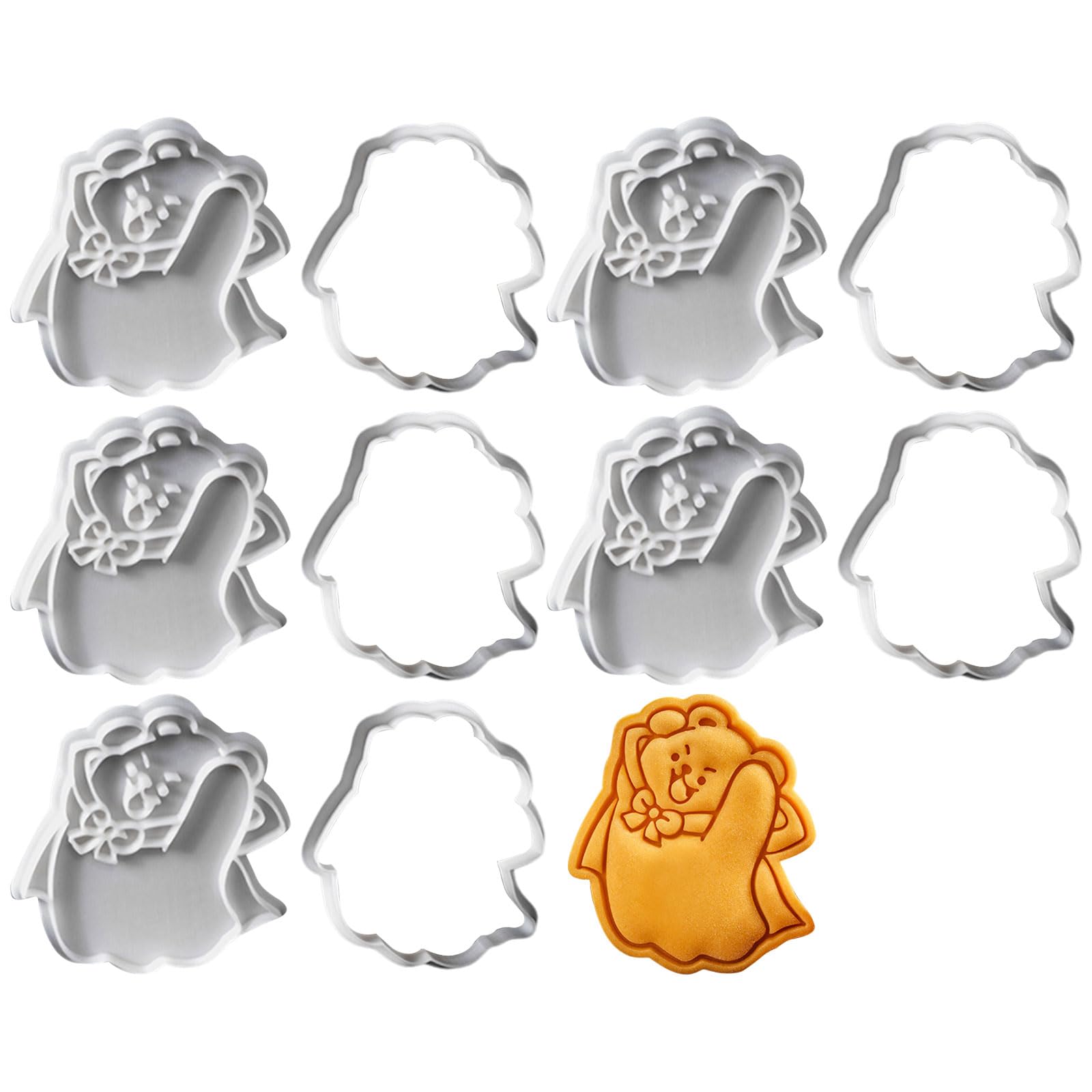 Tsophreniq 5 Set Cookie Biscuit Molding Pastrys Decorating Molds Halloween Bear Shape Biscuit Baking Tool for Halloween Cookie Molds