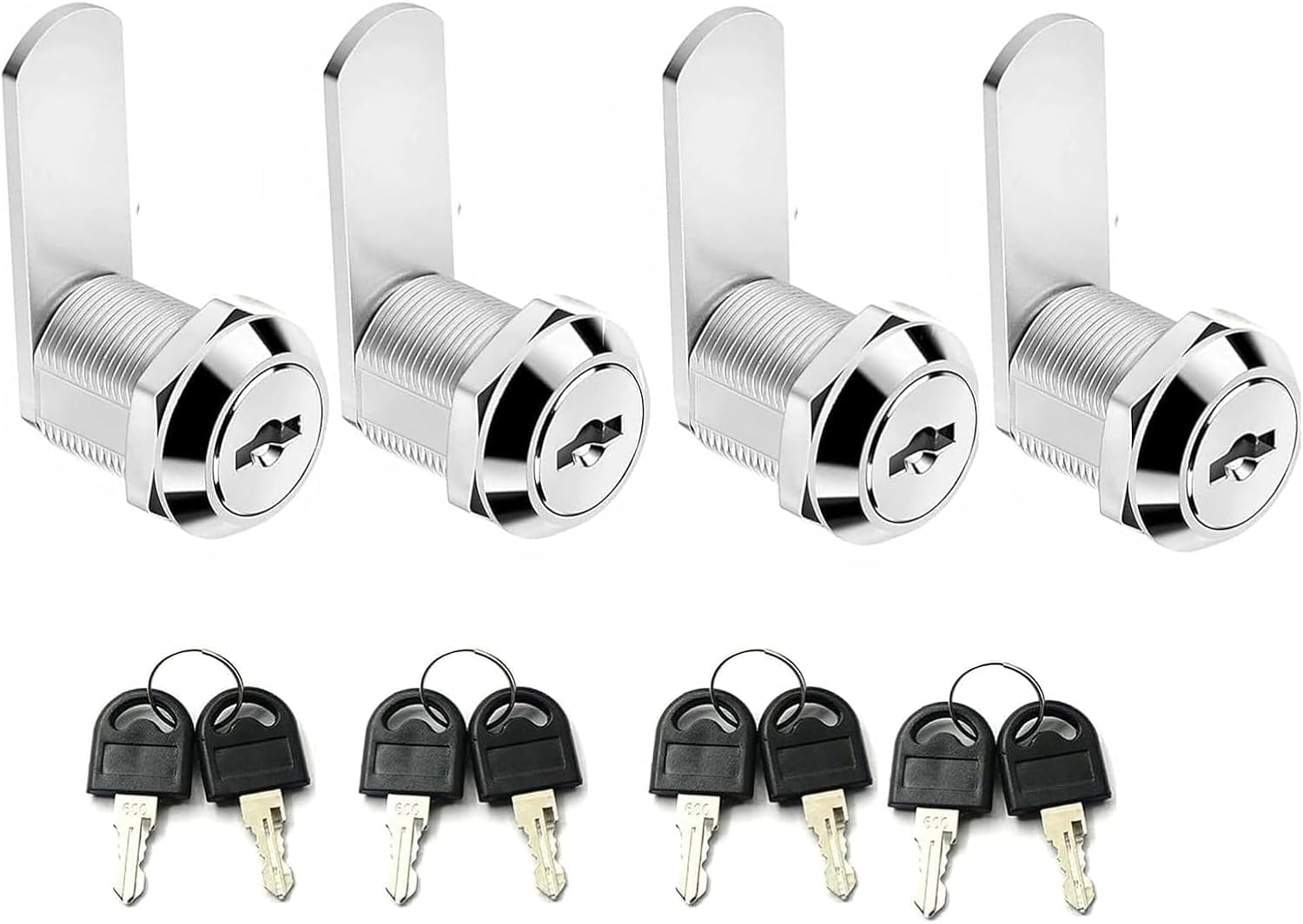 4 Pcs Cabinet Locks, 16/20/25/30 mm Letterbox, Cupboard Keyhole Lock with Key, Mailbox, Zinc Alloy Security Drawer for Furniture Door Post Box (20mm)