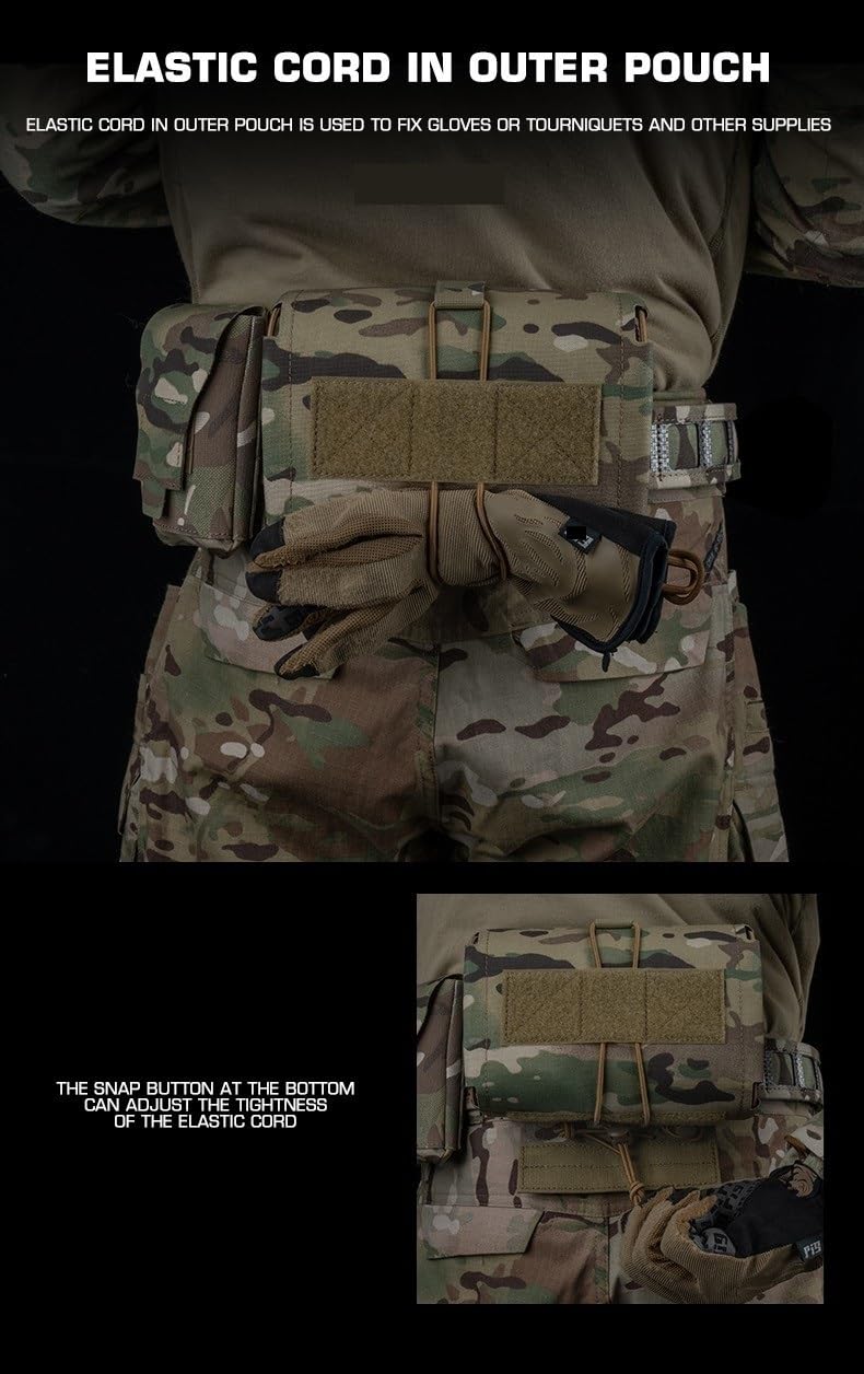 Táctica Rip Away Al Aire Libre Bolsa Médica, Molle Y Cinturón Primeros Auxilios IFAK Kit Pack, Horizontal Tear Off Emergencia Supervivencia Bolsa Dos Piezas Sistema Rollo