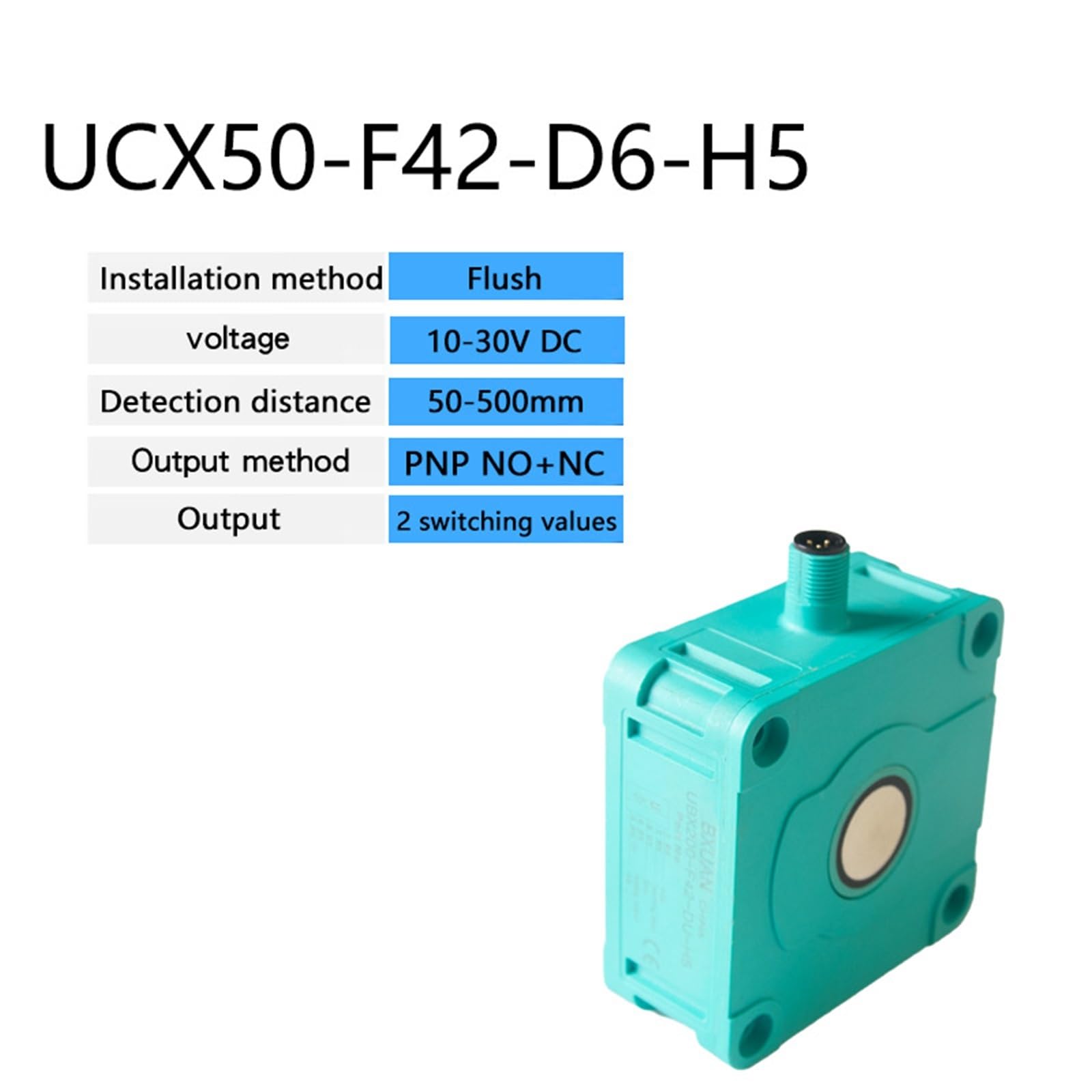 Sensor de nivel ultrasónico NPN PNP NO NC Sensor de interruptor de proximidad analógico DC10-30V 4-20mA Sensor de detección(Green)