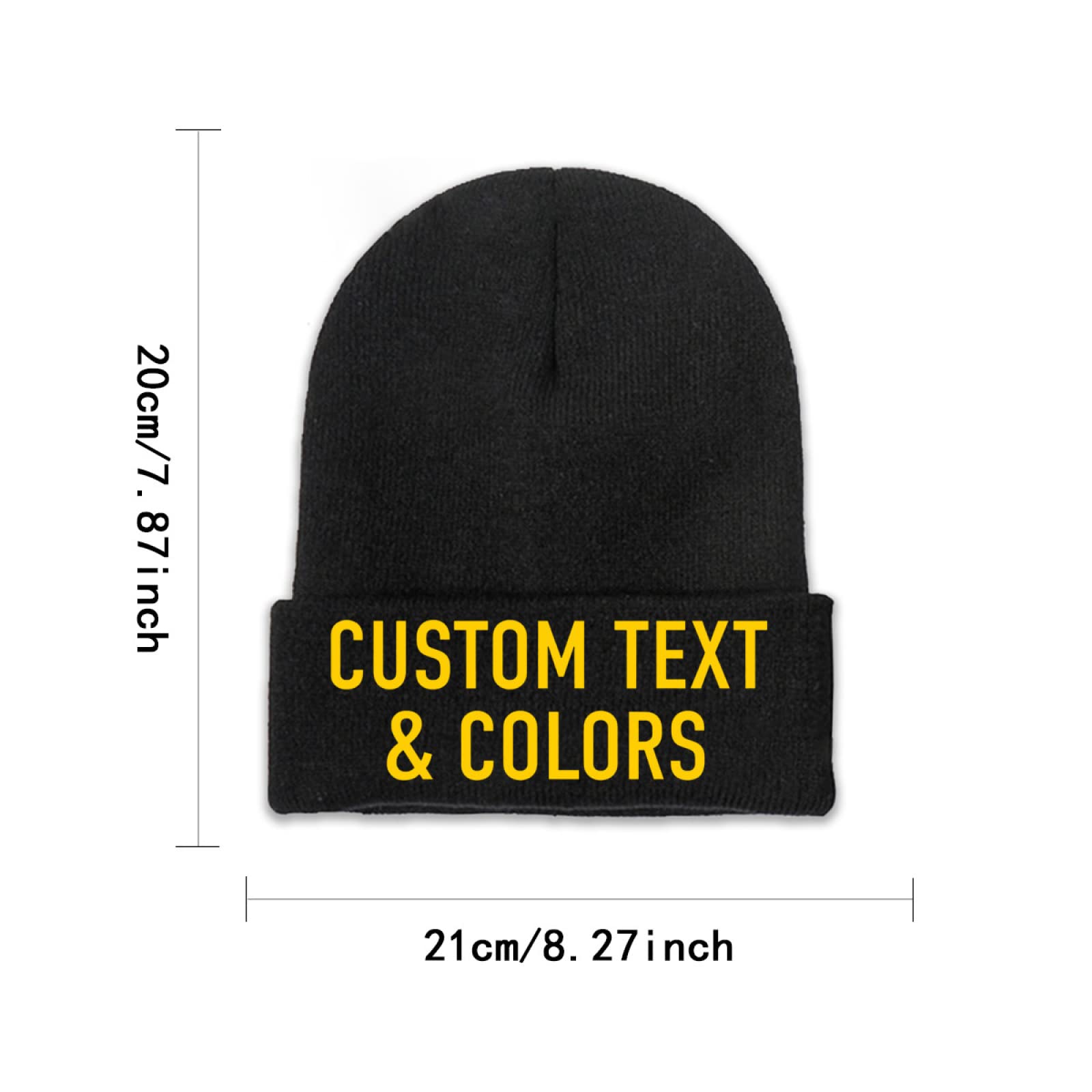 Custom Knitted Beanie Hats,Personalized Add Your Image Text Name Skull Cap Winter Warm Hat for Men Women