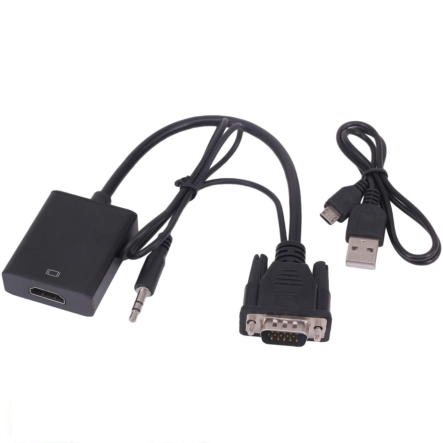 SANCY VGA to HDMI Adapter Converter – Gold-Plated VGA Input to HDMI Output with Audio Support-image-29