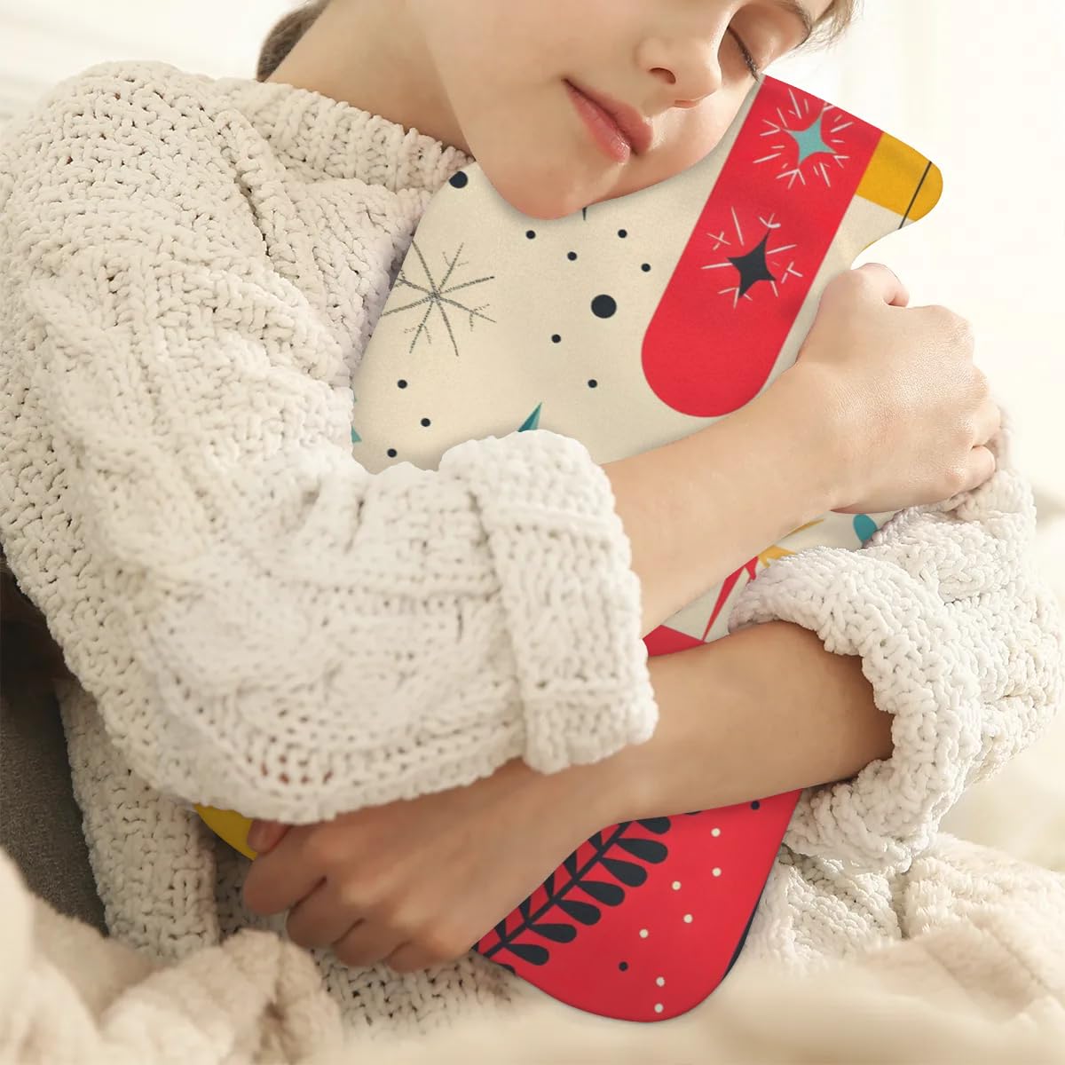 Hot Water Bottle with Soft Cover,2L Abstract Tree Hot Water Bag for Hot and Cold Compress, Hand Feet Warmer, Dreamy Tree Rubber Hot or Cold Water Bottle Halloween Christmas Decorations