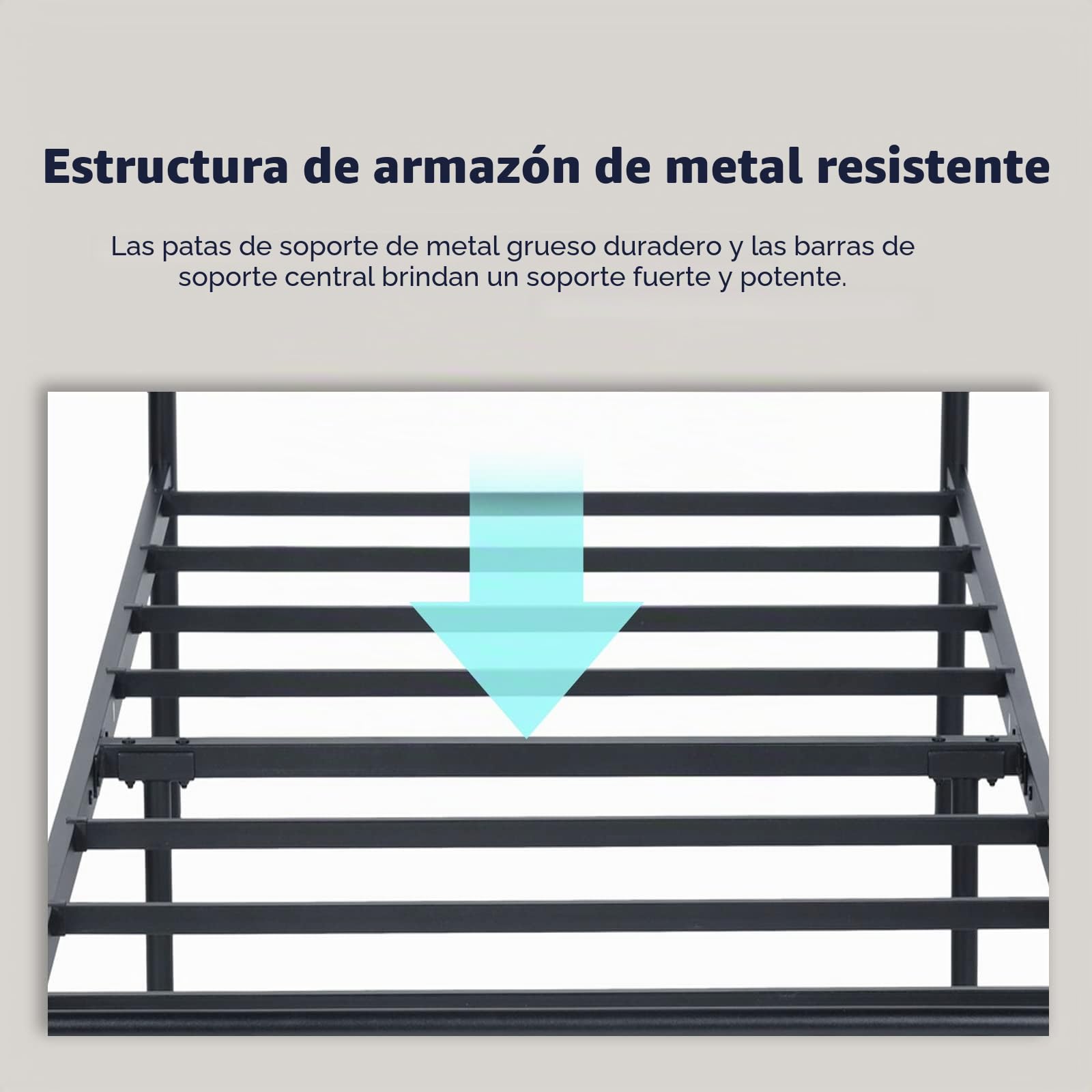 Estructura de cama de metal | cama individual moderna juvenil con somier para dormitorio o habitación de invitados | 90 x 190 cm | negro