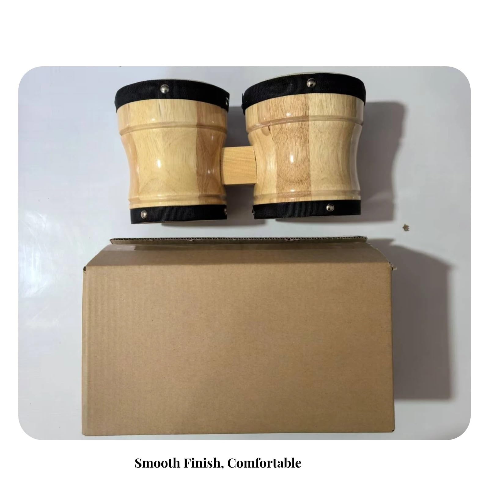 Bongos Tambores Bongo de Madera Acabado en Par Bongos Instrumento Musical tamaño Compacto Fácil Tocar