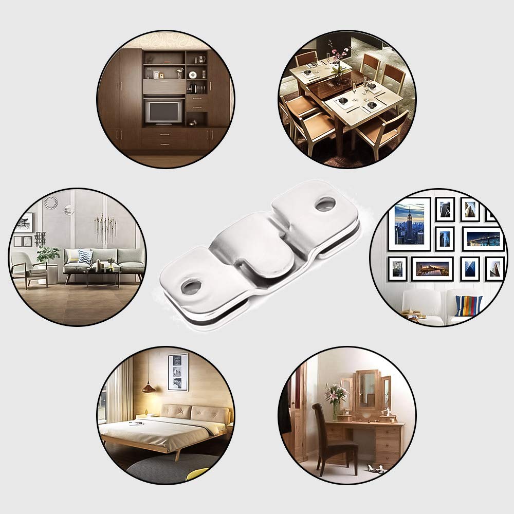MilaAmaz 10 Pairs Flush Concealed Mount Brackets, Mini Flush Steel