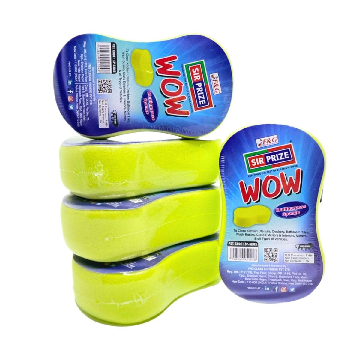 Sir Prize Super Absorbent Cleaning Sponge, for Multipurpose Cleaning, Car, Kitchen, Windows, Floor, Desk, Green Pack of 4-image-29