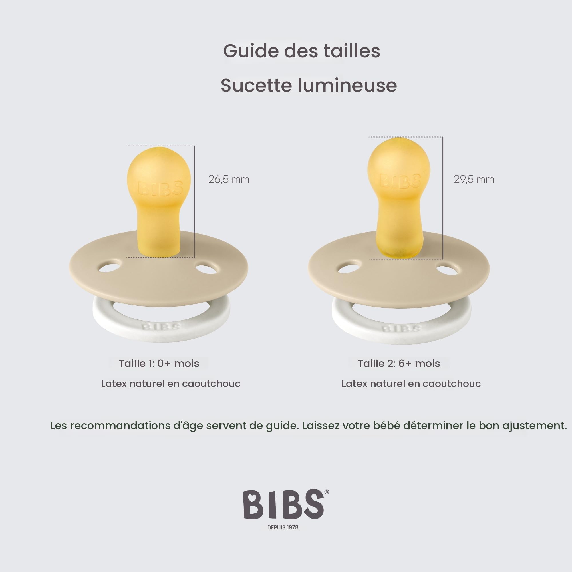 Tétine BIBS Colour Glow. Lot de 2 sucettes. Brillent dans le noir. Sans bisphénol A, Téterelle ronde. Latex de caoutchouc naturel, Fabriqué au Danemark, Taille 2 (6-18 mois), Black Glow - 3