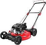 PowerSmart 21 in. Gas Lawn Mower with 144cc OHV Engine, 2-in-1 Push Mower with Mulching & Side-Discharge