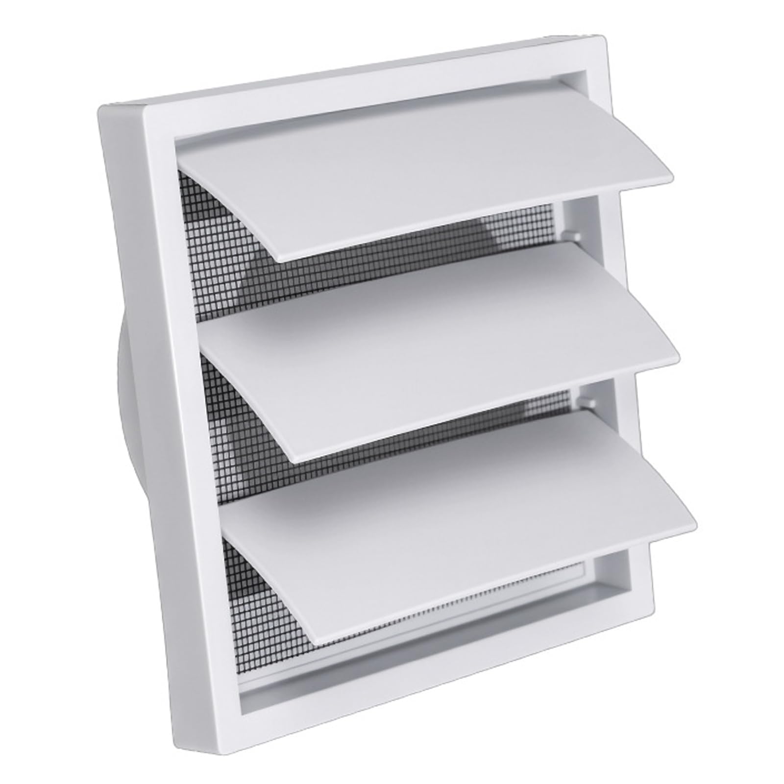 1 Pack 100mm Gravity Grille Vent Cover with Fly Screen White Plastic Air Vent Outlet for Extractor Fan Wall Vent Cover for Bathroom Kitchen Utility Room and External Wall