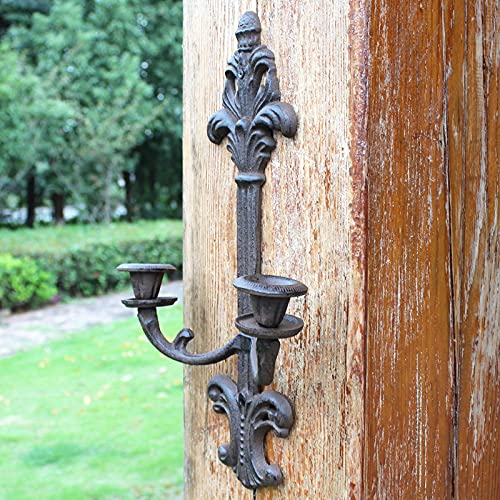 Candelabro de Pared de Hierro Fundido para Colgar en la Pared, candelabro de Pilar de candelita, decoración de iluminación para Sala de Estar/Comedor/Bar,E