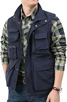 Colete masculino leve para viagem ao ar livre, trabalho, pesca, fotografia com vários bolsos
