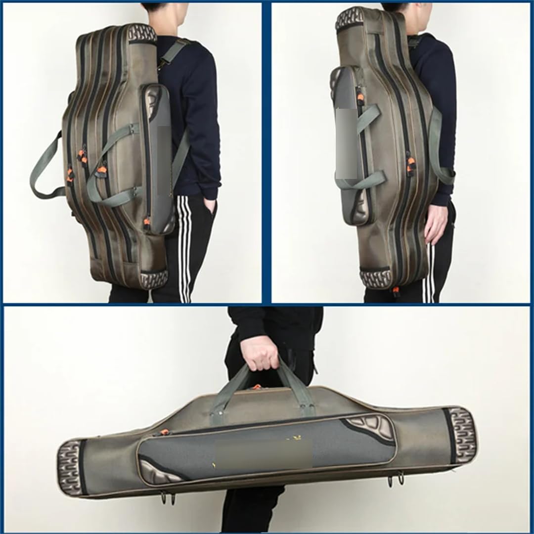Suwequest Przenośna wielofunkcyjna torba wędkarska 80/90/100/120 cm wędka 3-warstwowa 4-warstwowa torba podróżna, 3 warstwy 90 cm EN8