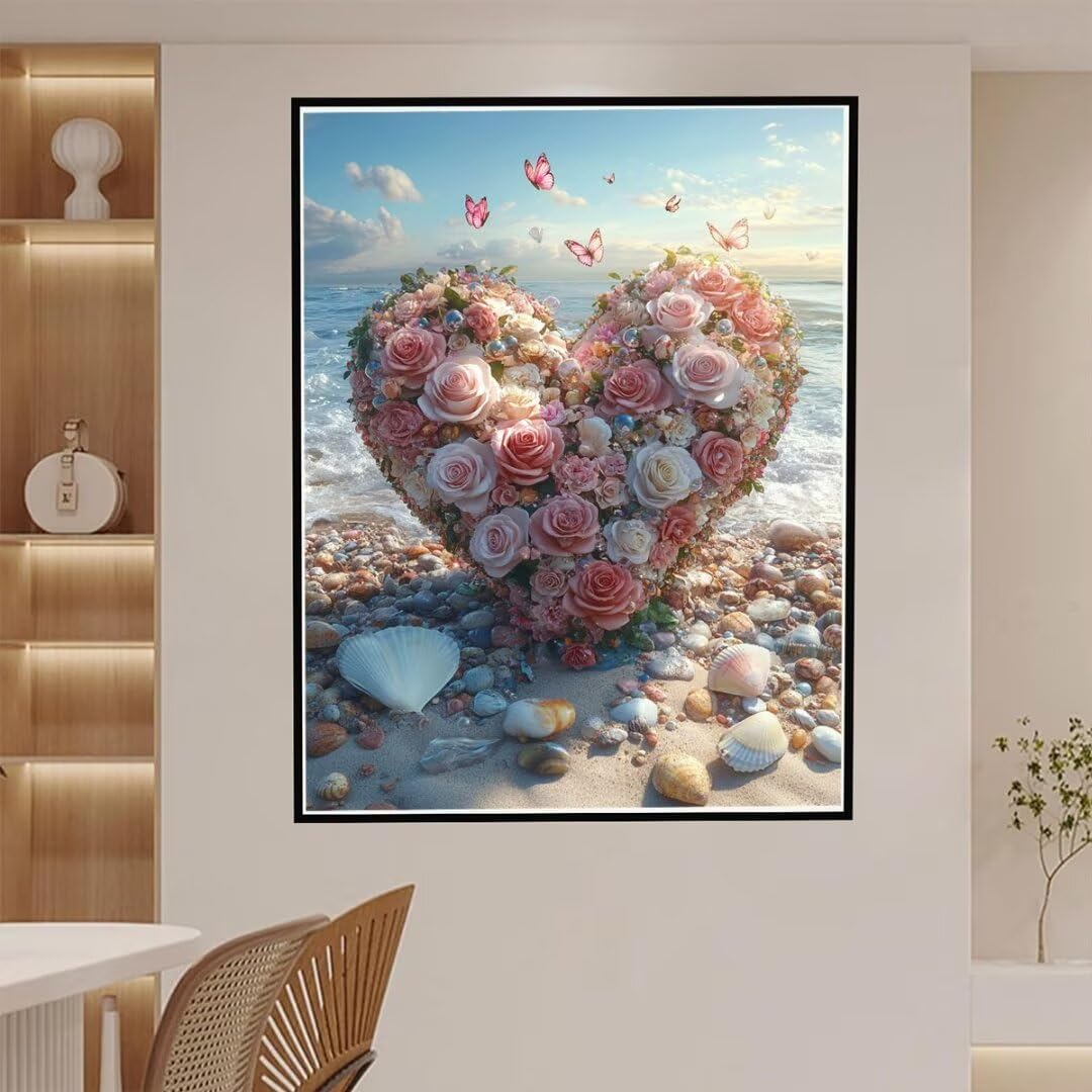 fghgbf Verf op nummer voor volwassenen kuststad schilderen op nummer kits op canvas, doe-het-zelf ingelijste doe-het-zelf kleur olieverfschilderij acrylverf, Home Wall Decor 60x75cm