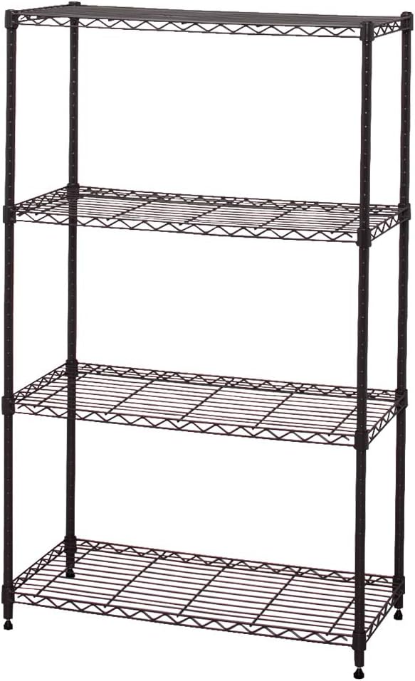 Iris Ohyama CMM-75124 Color Metal Rack, 4 Tiers, Brown, Rustproof, Width 29.5 x Depth 13.8 x Height 48.4 inches (75 x 35 x 123 cm), Pole Diameter 0.7 inches (19 mm), Steel Rack,