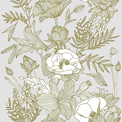 Blooming Wall Lotus Lily Damasks Peel and Stick Wallpaper Wall