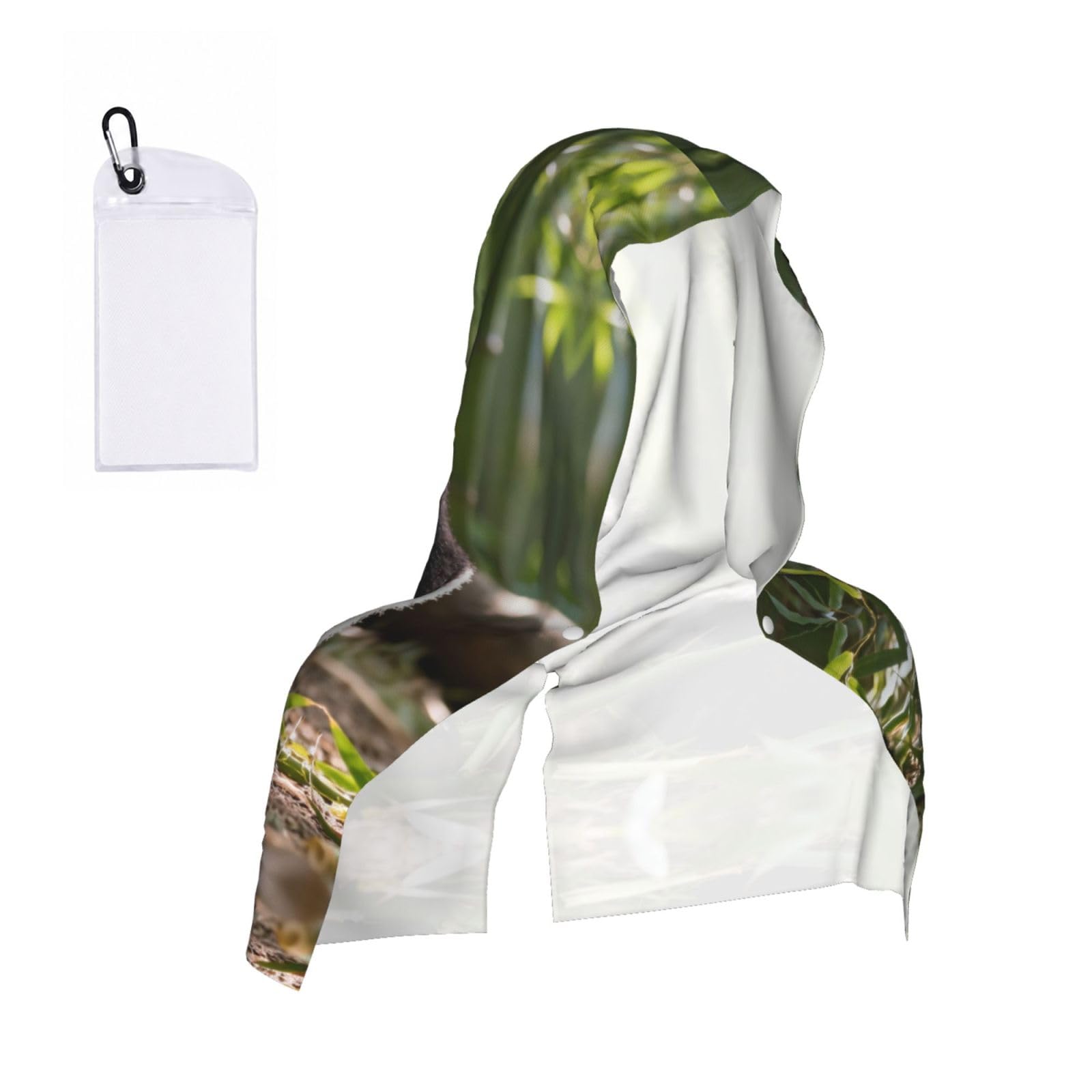 CNTDBU Cute panda Cooling Towel Hooded-Instant Chill Neck Cover for Sports, UV Cooling Rag for Running Gym