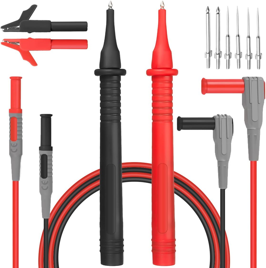 12-in-1 Electronic Test Lead Kit, Multimeter Probe Test Cable, Automotive Circuit Tester Test Probe Set, Universal Meter Accessory Probe Test Leads