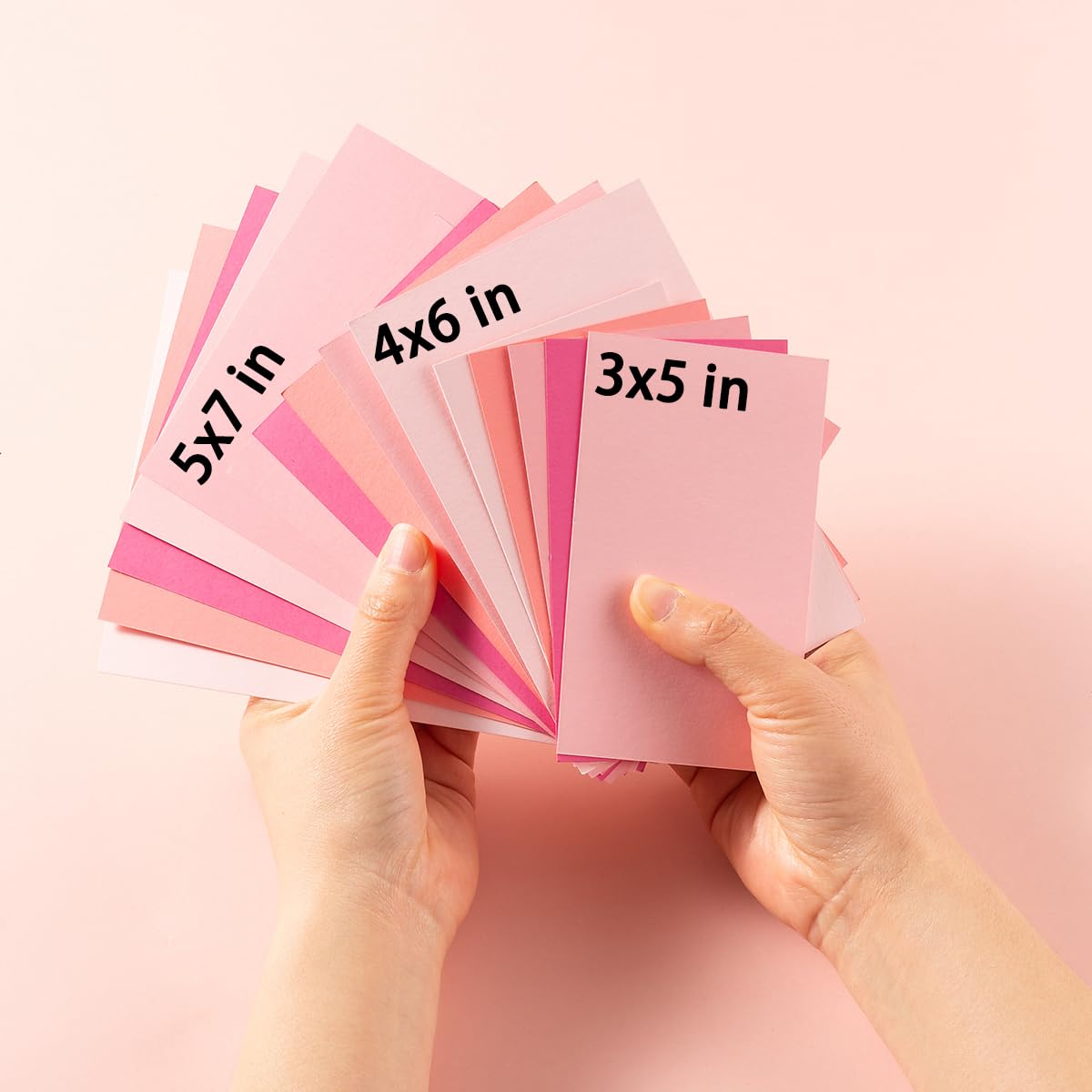 50 hojas de papel de cartulina de colores pequeños de 3 x 5 pulgadas, 5 colores, tarjetas en blanco, cartulina pesada de 250 g/m² para proyectos de arte de bricolaje, tarjetas (rosa)