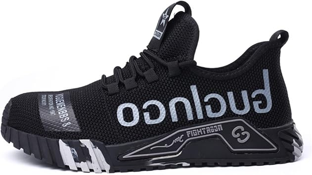 Steel Toe Shoes for Men,Outdoor Work Breathable Steel Toe Sneakers for Men,Comfortable Lightweight Anti-Puncture Safety Toe Shoes for Men,for Industrial Construction Color Black, Size 11