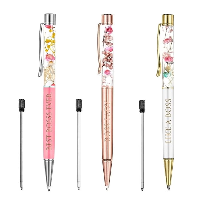 Buy Metal Boss Lady Pen Set, Black Ink Pink/Rose Gold/White Ballpoint