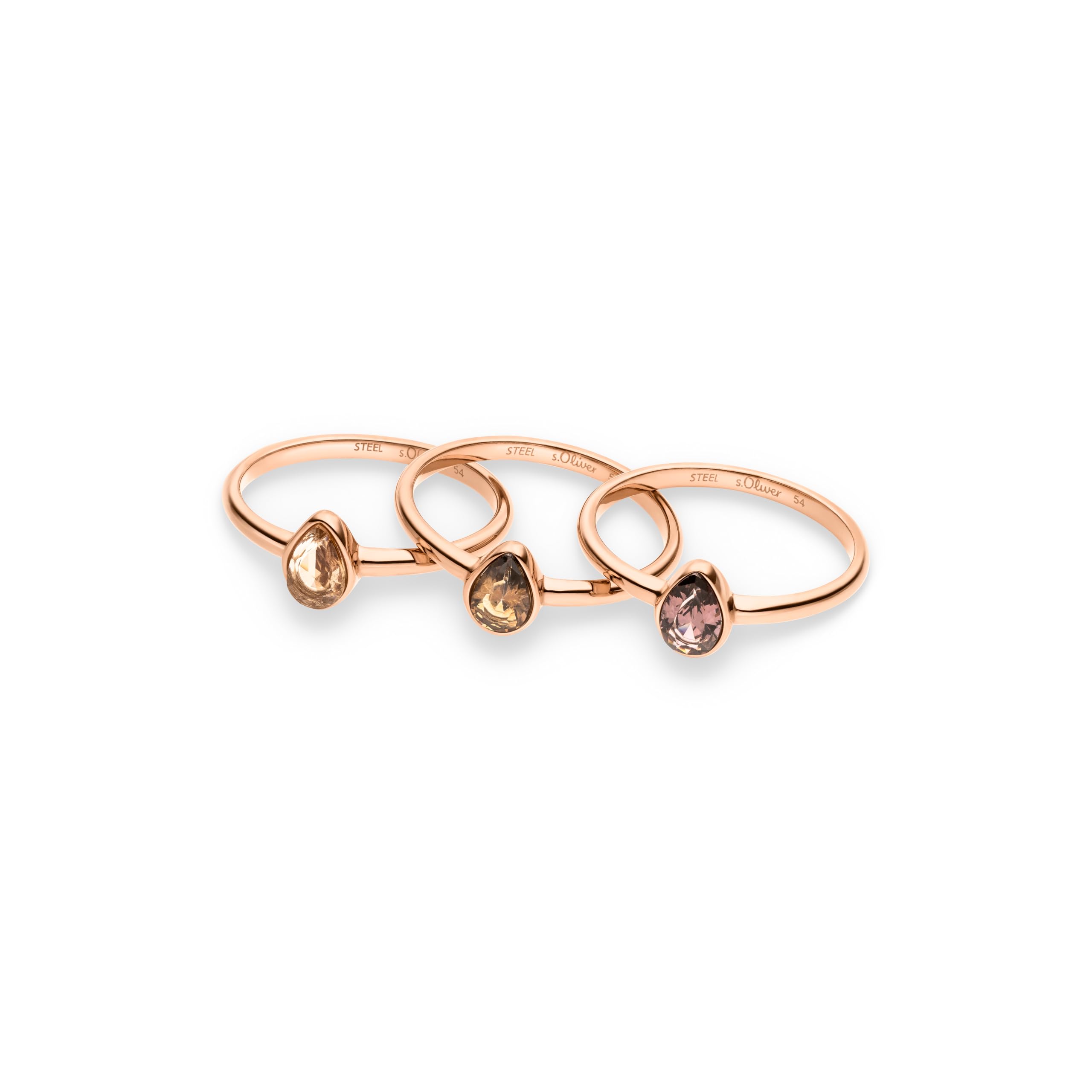 s.Oliver Damen Schmuck – Ringe aus Edelstahl mit funkelnden Steinen in verschiedenen Farben – Elegant & Zeitlos schön – Perfekte Geschenkidee