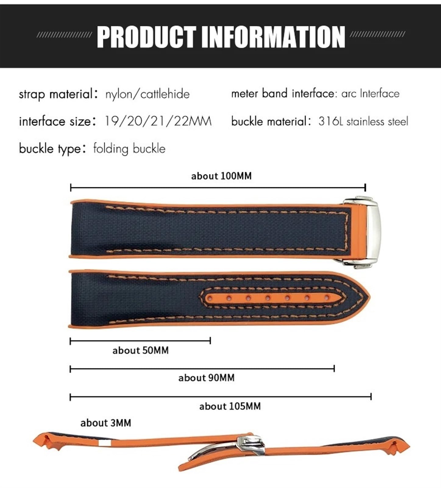 Nuovo cinturino bicolore da 20 mm 22 mm adatto per cinturino per orologio in pelle di nylon e silicone Omega Planet Ocean Seamaster