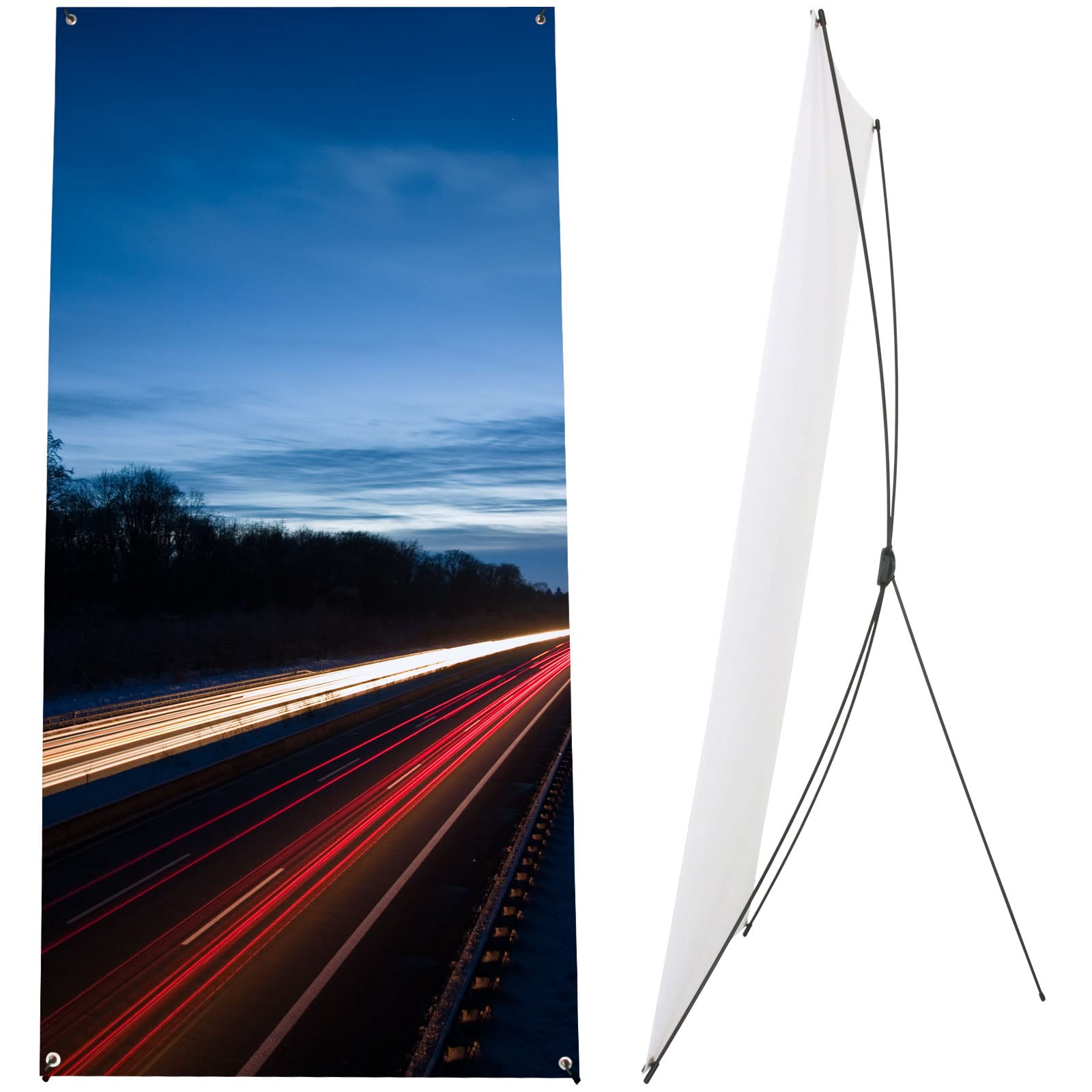 X-Banner Banner 2 x 0,95m Werbebanner zum Aufstellen mit Druck Foto