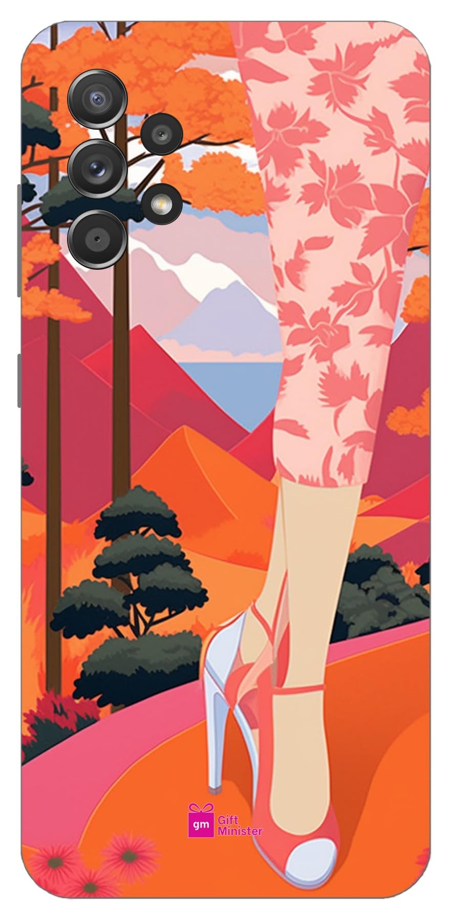 Gift Minister Soft Designer Mobile Case for Samsung Galaxy A52 5G Back Cover Coral - Pink Fabric Ladies Heal Sandle Forest Modernist Illustrations Art Graphics White Orange Patterns 1Pcs 1701J