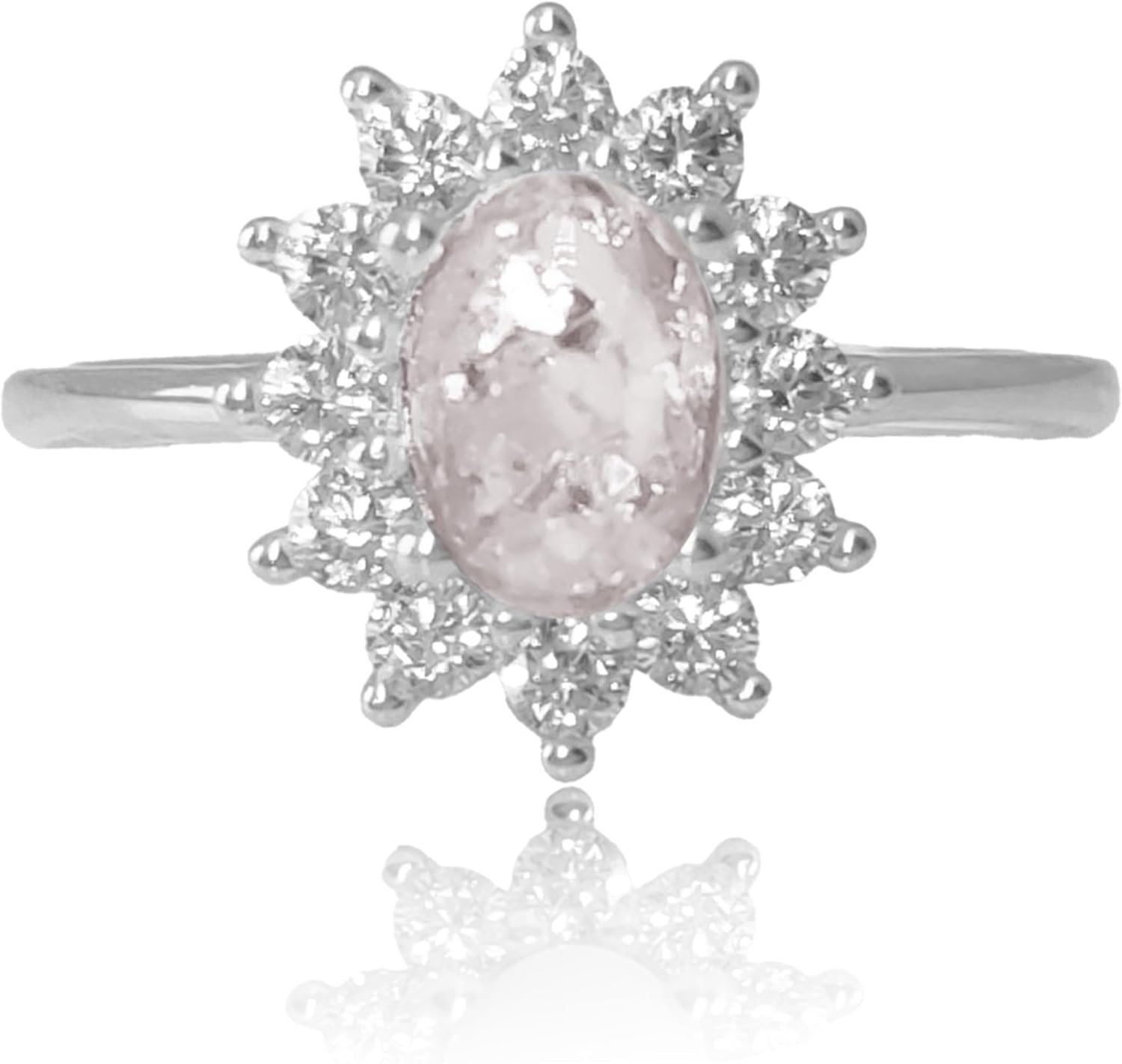 DIY Sterling Silver Starburst Oval Ashes Ring KIT, Ashes Jewellry KIT, Ashes Keepsake, Memorial Gifts for Loss of Pet/Loved One, Memorial Ring, Cremation Jewelry for Ashes, Unique Holiday Gift