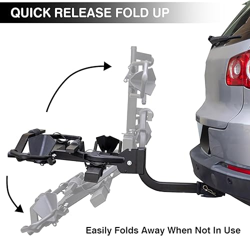 Miniatura 3 de Leader Accessories Portabicicletas con enganche de 2 pulgadas, lleva 2 bicicletas de hasta 75 libras cada una para bicicletas estándar, llanta