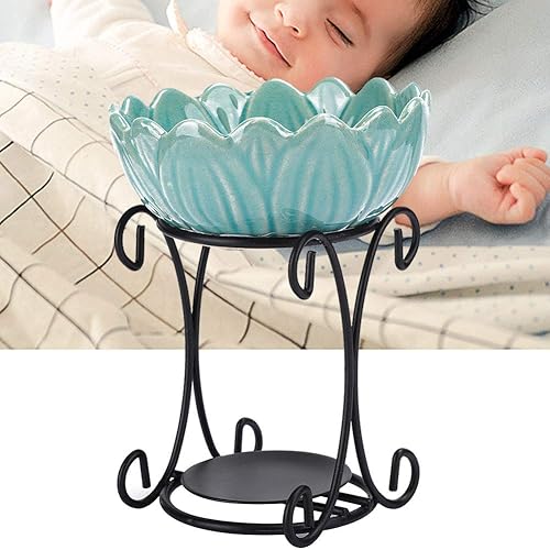 Miniatura 8 de Horno de velas de aromaterapia, para interiores de hierro y cerámica, portavelas para decoración del dormitorio del hogar (azul)