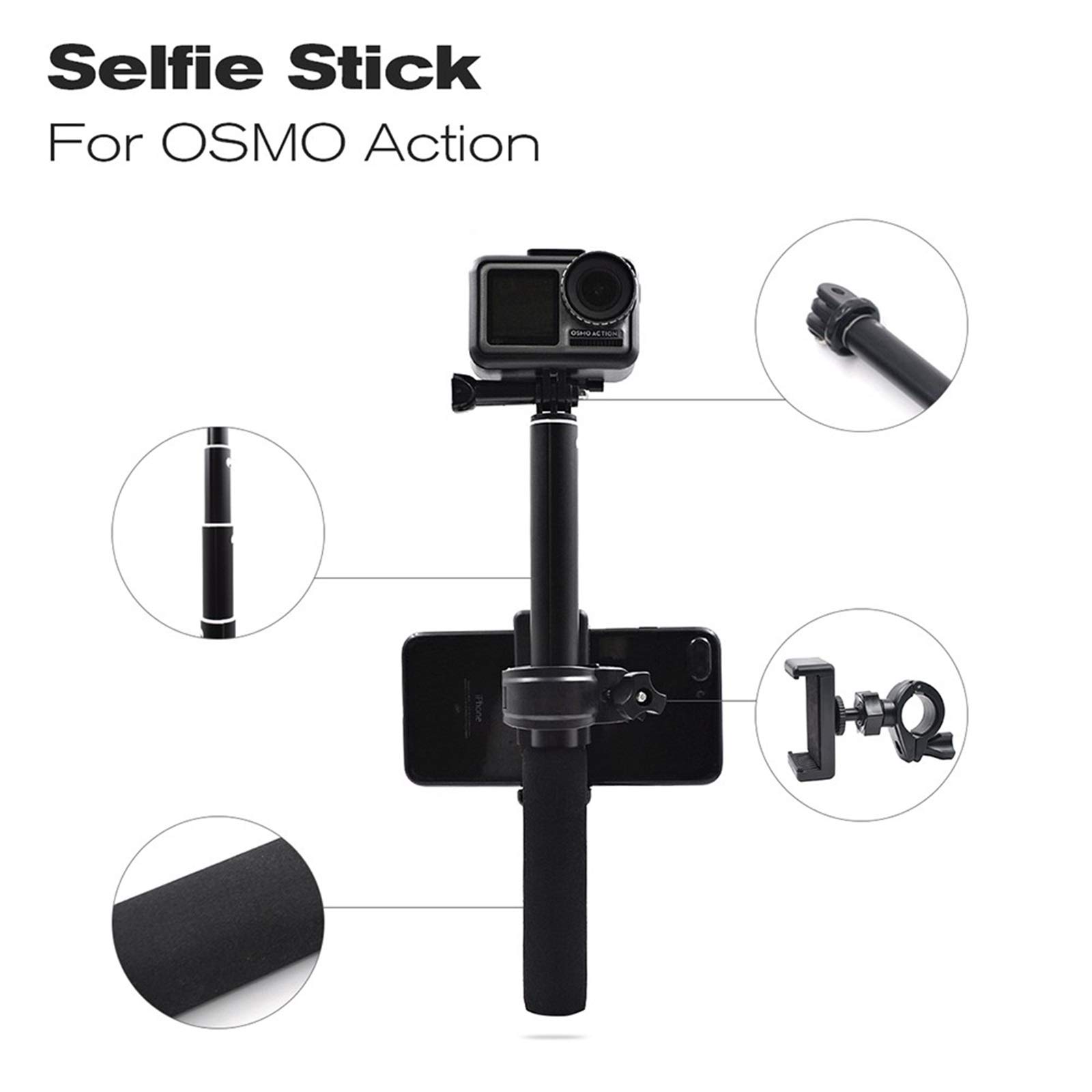 Amazon | 自撮り棒 DJI OSMOアクション/ Insta360 ONE/ONE X/EVOカメラ 