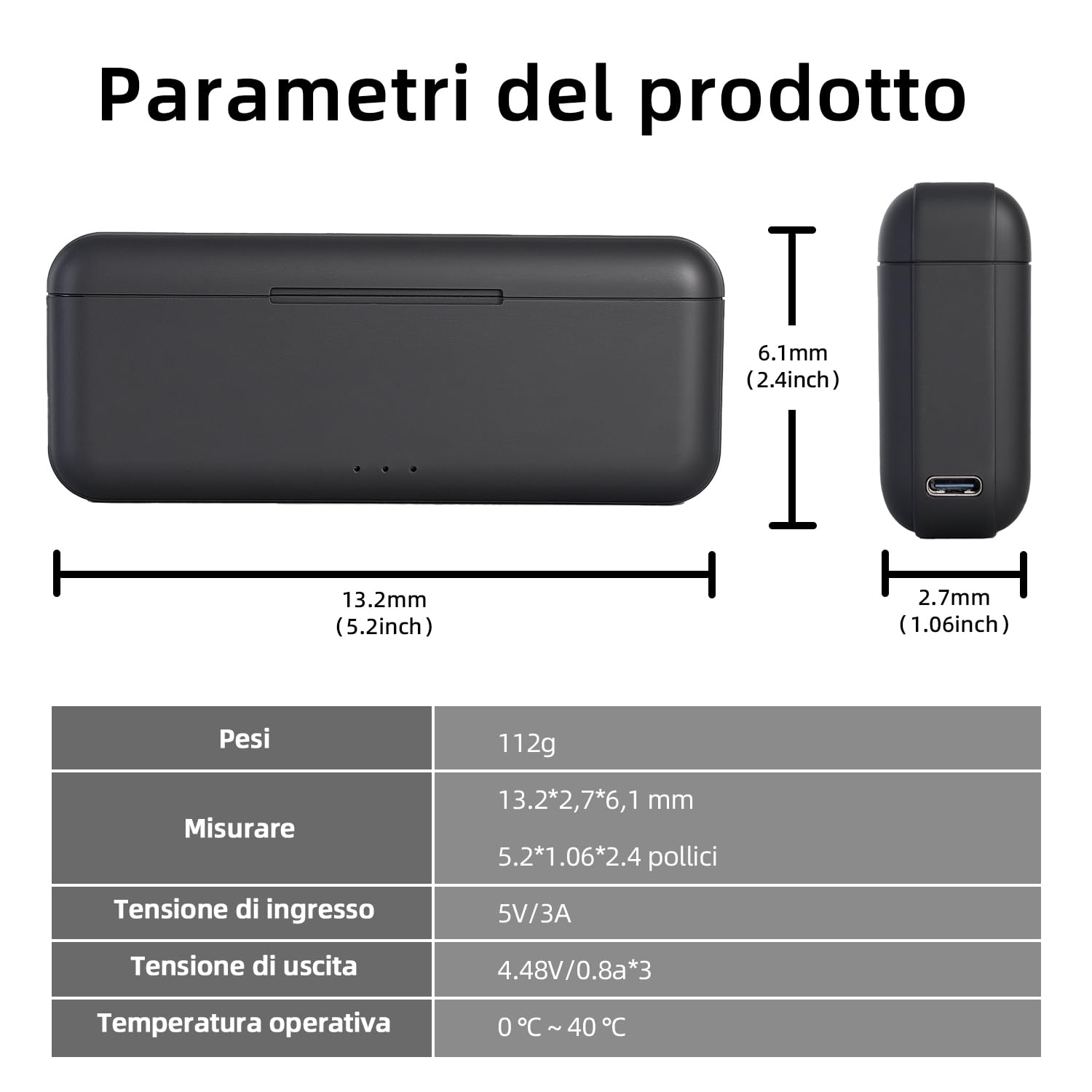 Osmo Action 5 Pro - Caricabatterie compatibile con DJI Osmo Action 5 Pro, 4 e 3, custodia di ricarica rapida USB tipo C