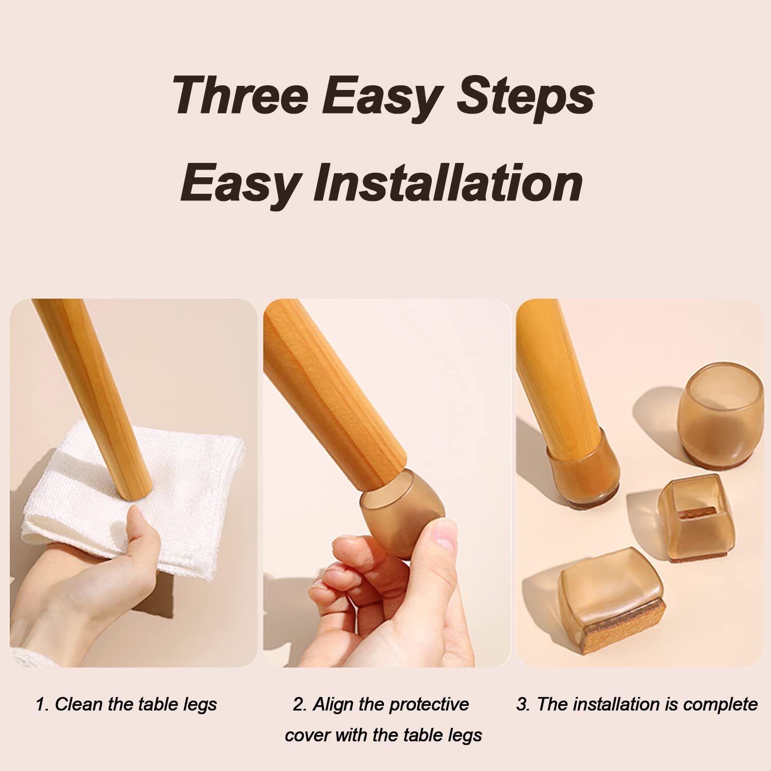 Lot De 8 Patins Mobiles Pour Chaise - Tapis De Sol Pour Chaises En Bois Dur - Tapis De Sol Pour