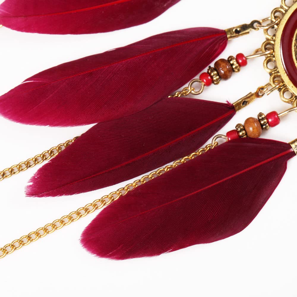 2 Piezas Pendientes de Plumas -Pense de Hojas geométricas Bohemio Pendientes geométricos de Pluma Geométrica Drop Changle Boho Curved Needle Pendientes para Mujeres Joyas de Moda ui