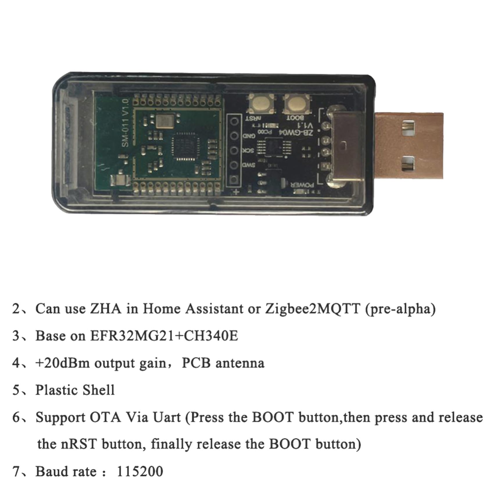 5X ZigBee 3.0 Silicon Labs EFR32MG21 Hub Open Source Universel Passerelle USB Dongle Chip Module ZHA NCP Home Assistant